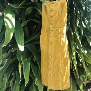 Honey Punch Yellow Corduroy Dress - Never Worn XS